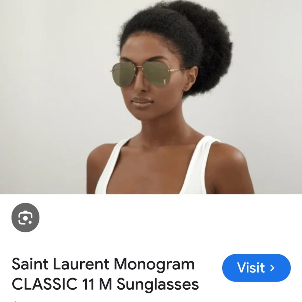 Saint Laurent Gold Aviator Sunglasses - New